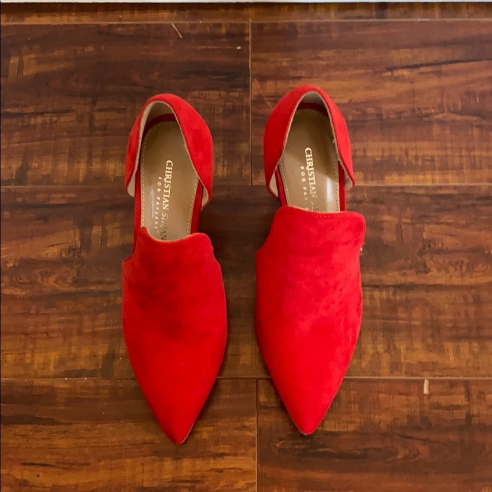 Christian Siriano Red Suede Pumps